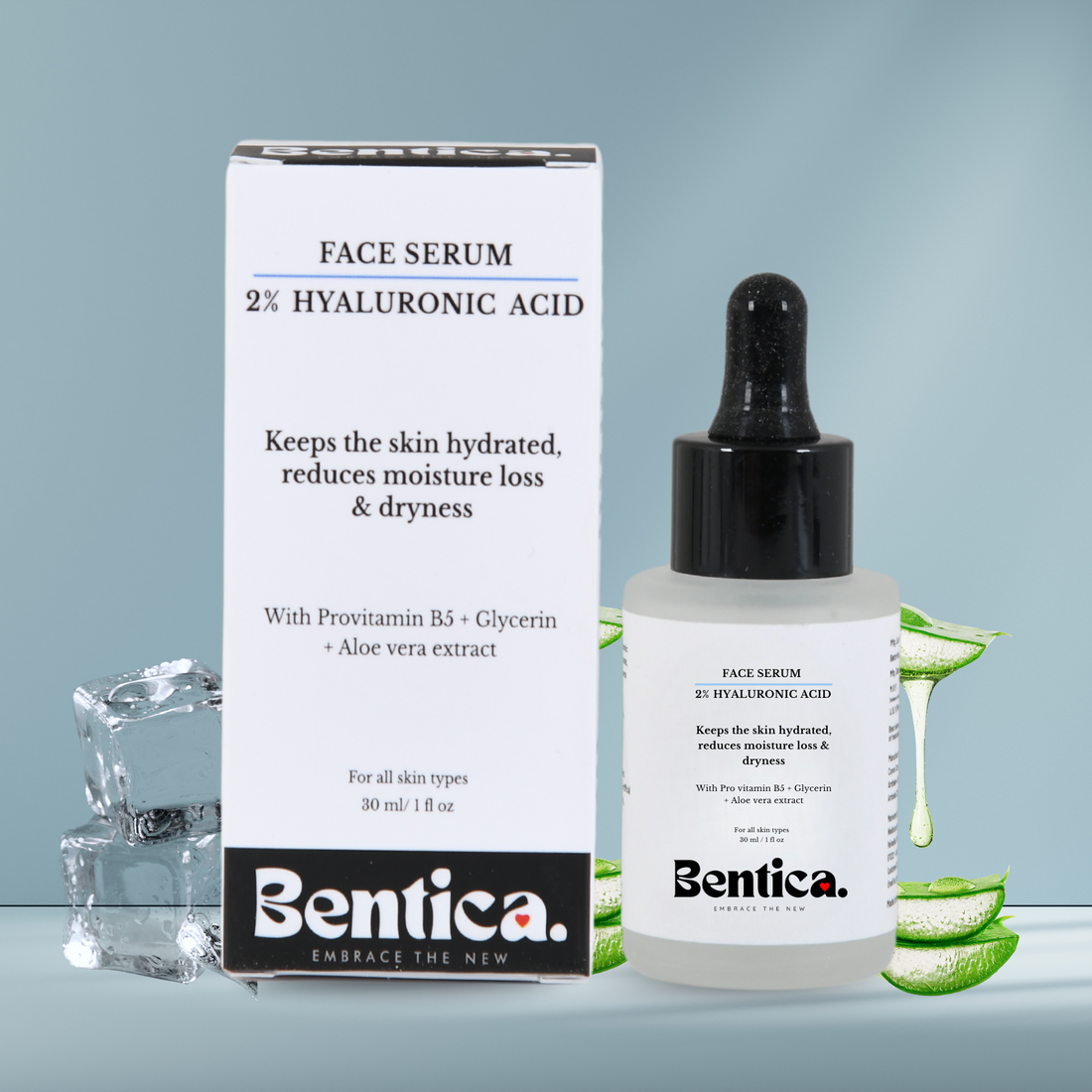 Bentica hyaluronic acid serum for face dry skin – best face serum with 2 hyaluronic acid and provitamin B5
