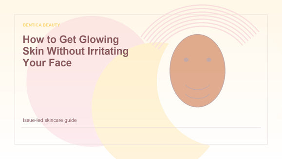 Illustration of glowing skin without irritation using a calm skincare routine