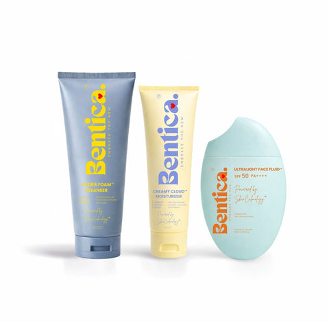 Three Bantico skincare products on a white background