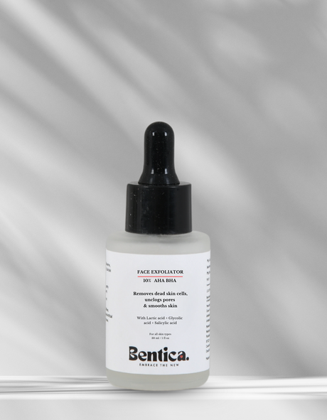 Bentica AHA BHA Exfoliating Serum for face — gentle exfoliation for radiant skin