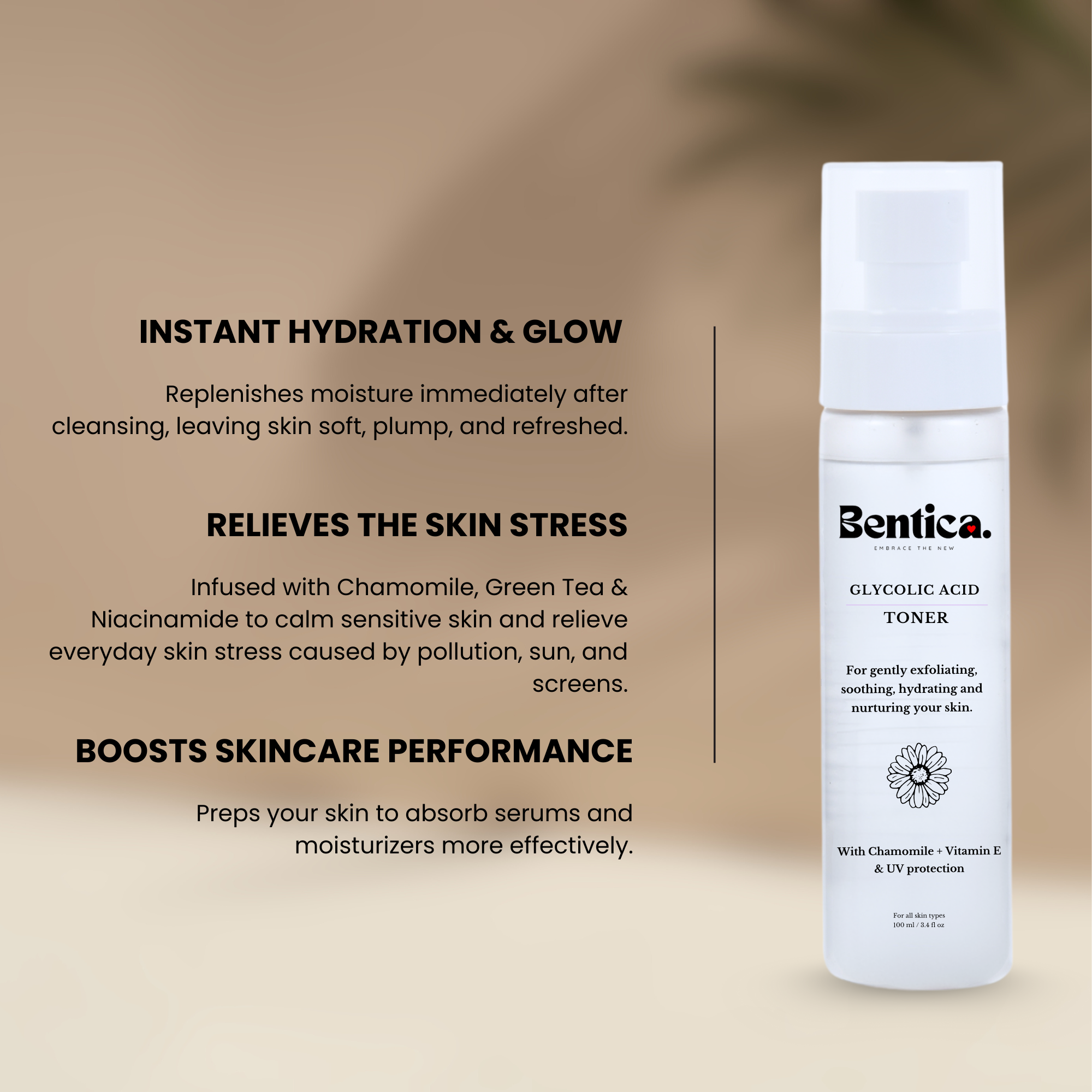 How to Use Bentica Hydraglow Toner – Refreshing Skin Toner Enriched with Glycolic Acid and Vitamin E