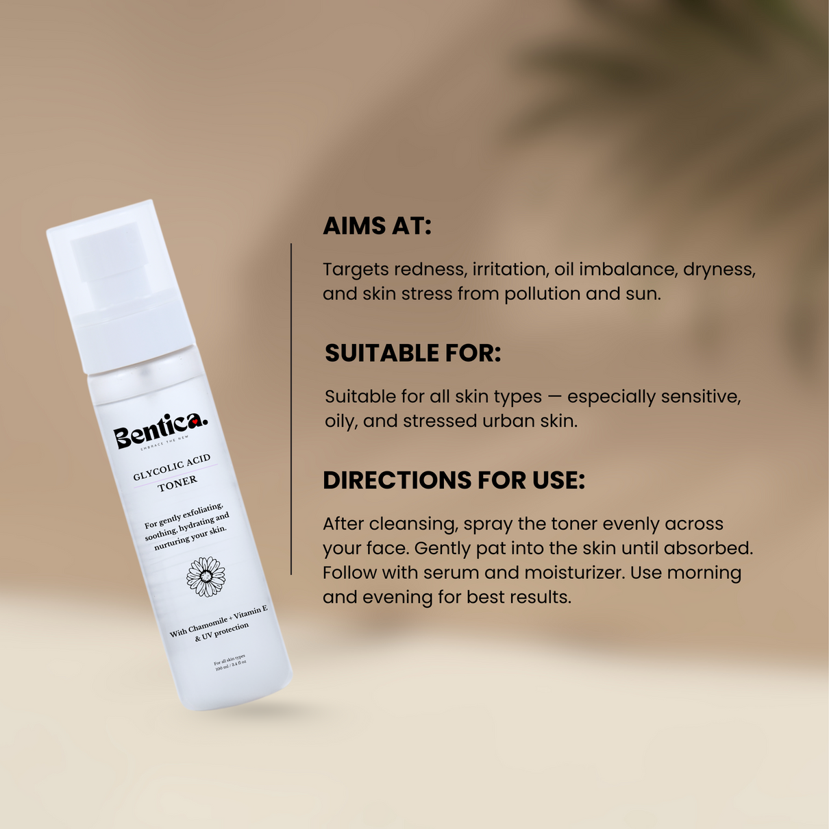 Gentle and Hydrating Toner for Face – Bentica Hydraglow Toner for Soft and Fresh Skin