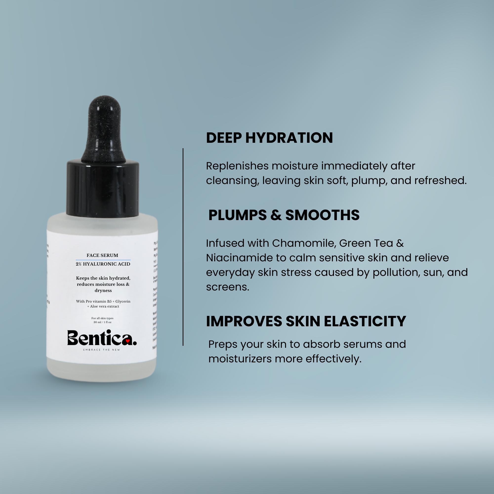 How to use Bentica hyaluronic acid serum – best serum for face dry skin with 2 hyaluronic acid